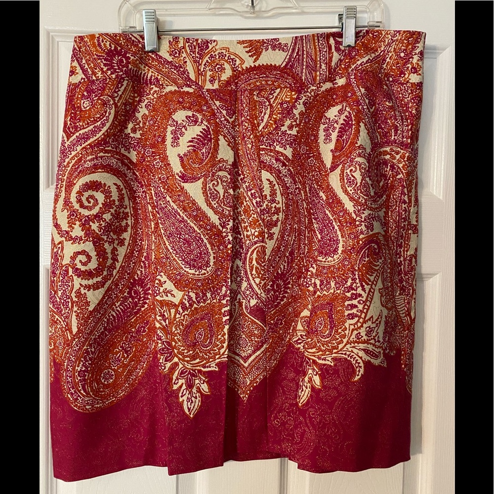 Paisley Print Skirt in Pink and Cream